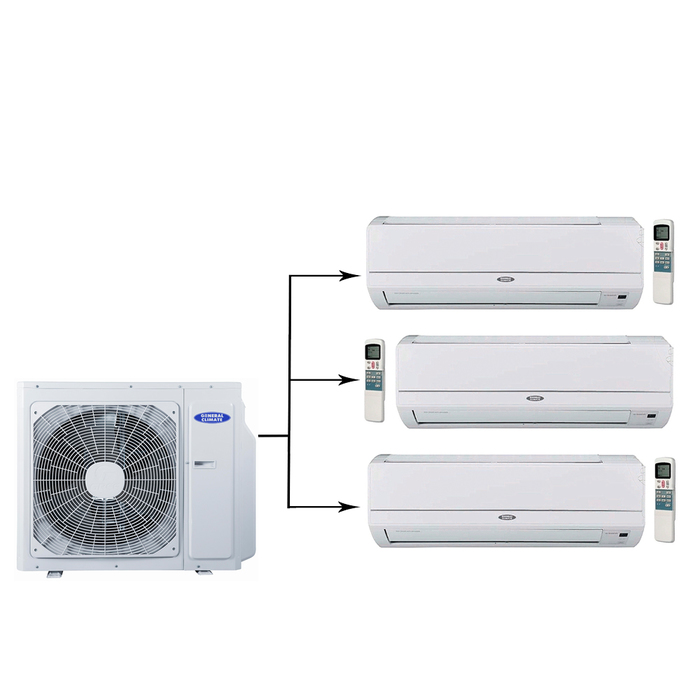 Мульти сплит-система на 3 комнаты General Climate GU-M3E21H1/GC-ME07HRI*3шт — изображение 3