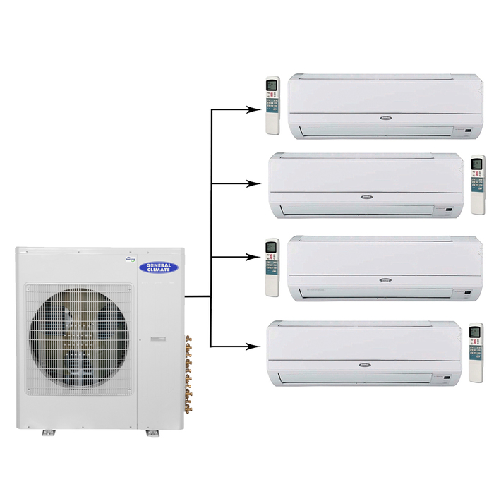 Мульти сплит-система на 4 комнаты General Climate GU-M4E36H1/GC-ME07HRI*4шт — изображение 3