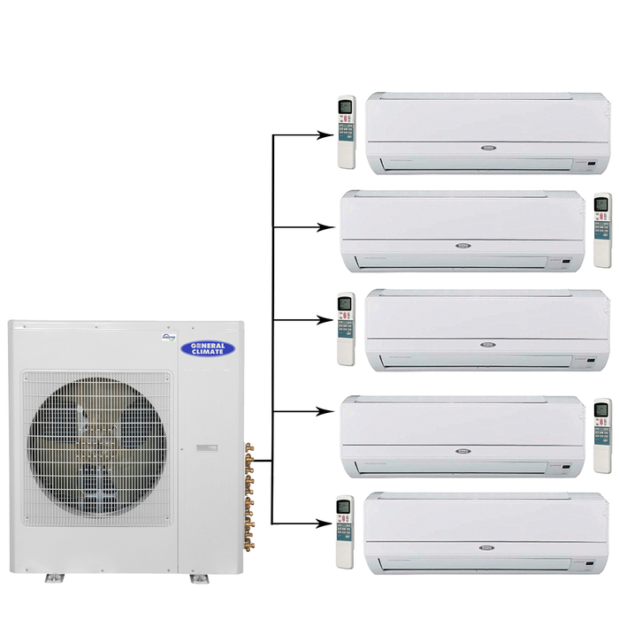 Мульти сплит-система на 5 комнат General Climate GU-M5E42H1/GC-ME07HRI*5шт — изображение 3