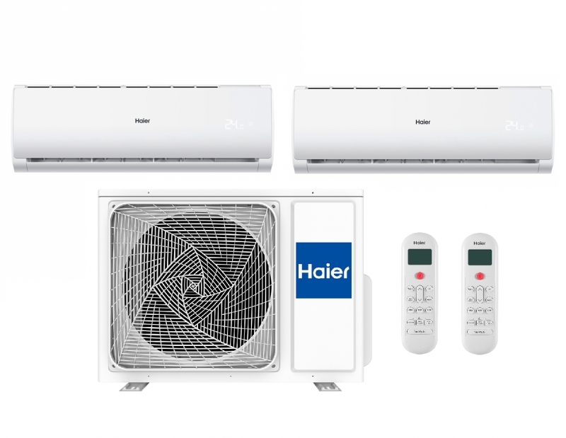 Внешний блок мульти сплит-системы на 2 комнаты Haier 2U40S2SM1FA/AS07TS4HRA-M*2шт — изображение 2