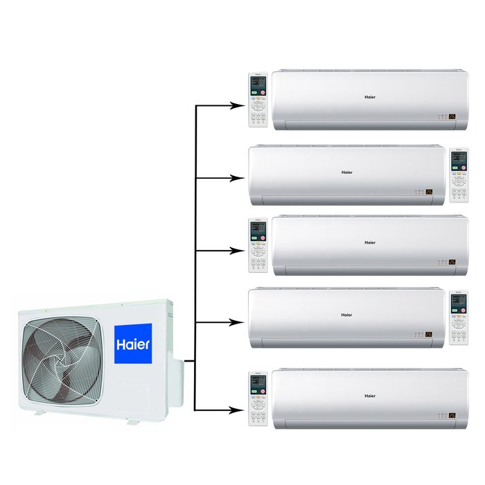 Мульти сплит система на 5 комнат Haier 5U45LS1ERA/AS09BS4HRA*5шт — изображение 4