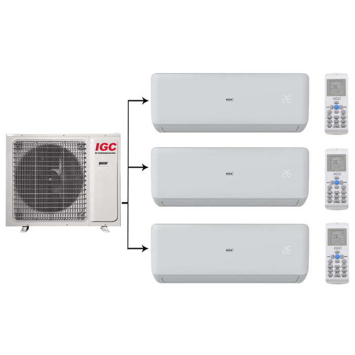 Мульти сплит-система на 3 комнаты IGC RAM3-X27UNH/RAK-X09NH*3шт — изображение 4
