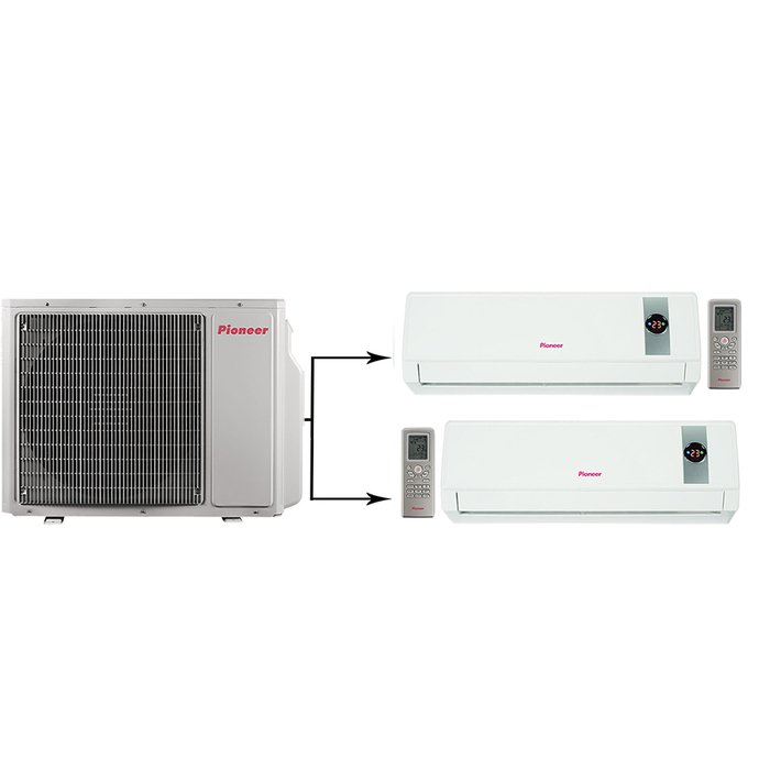 Мульти сплит-система на 2 комнаты Pioneer 2MSHD18A/KRMS09A*2шт — изображение 4