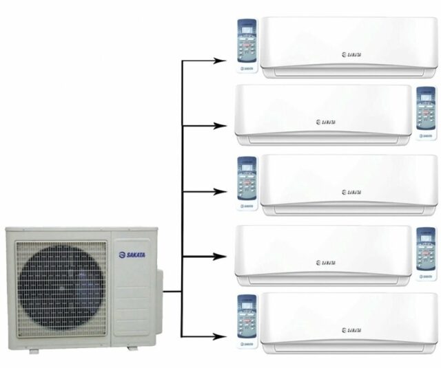 Мульти сплит система на 5 комнат Sakata SOM-5Z120B/SIMW-25CZ*5шт — изображение 4