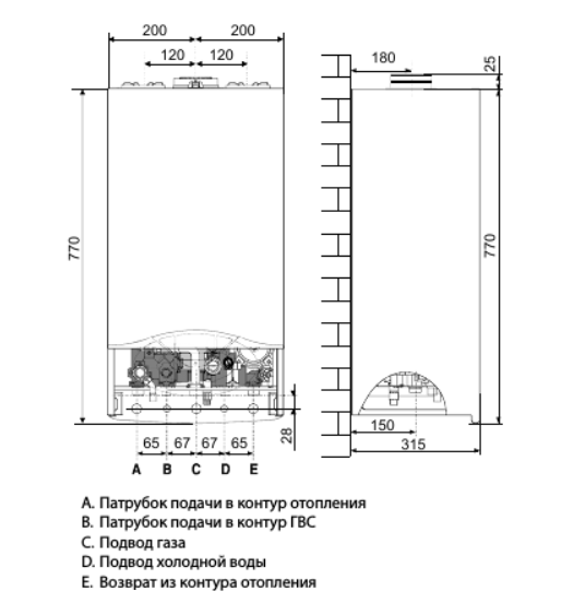 Настенный газовый котел 28 кВт Ariston CLAS X SYSTEM 24 FF NG — изображение 5