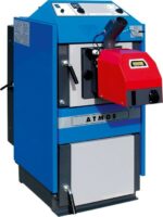 Твердотопливный котел Атмос DC25S пеллетная горелка А25