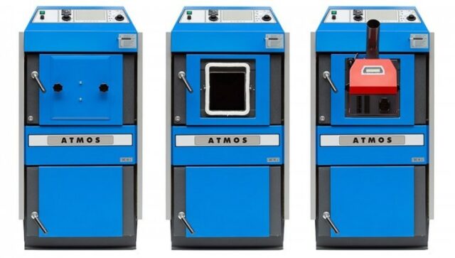 Твердотопливный котел Атмос DC32S с инсталляцией для горелки А25 — изображение 2
