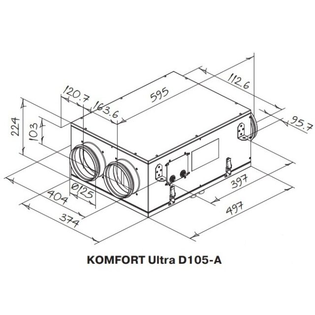 Компактная приточно-вытяжная установка с рекуперацией тепла Blauberg KOMFORT Ultra D 105 A — изображение 6