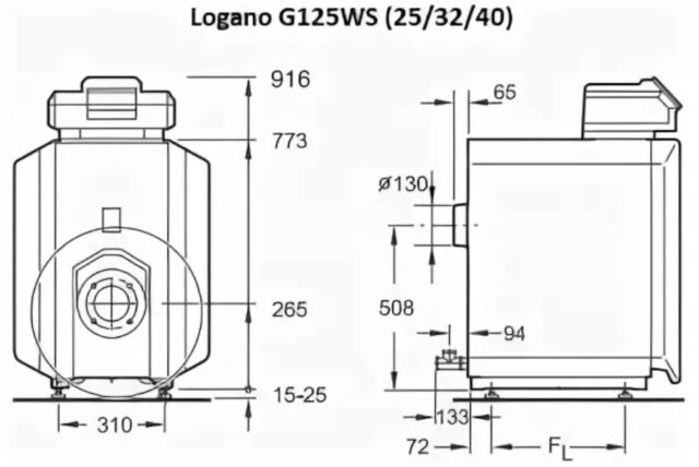 Комбинированный котел до 30 кВт Buderus Logano G125 WS 32 — изображение 3