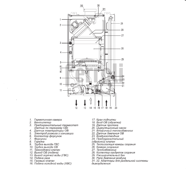 Настенный газовый котел Ferroli FORTUNA F 24 (GCKG6KYA) — изображение 5