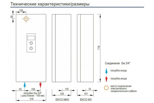 Электрический котел Kospel EKCO.M3-12/16/20/24 — изображение 4