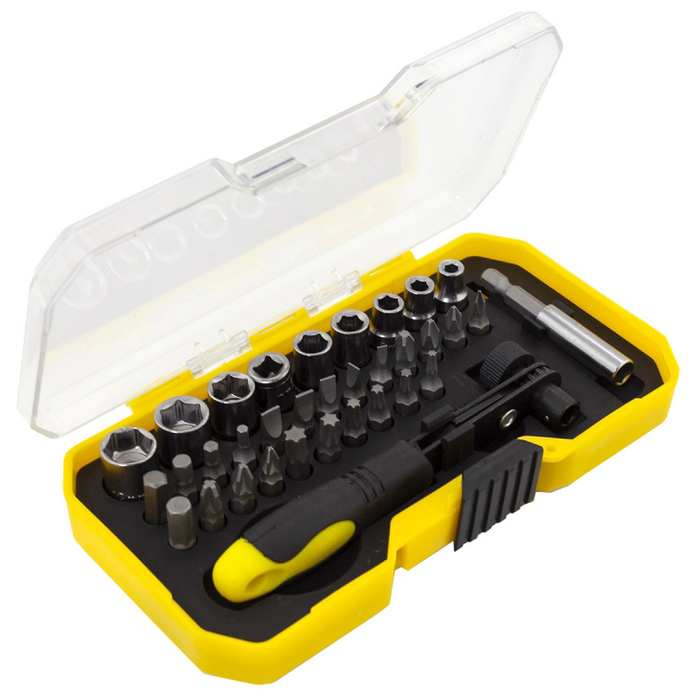 Набор инструментов Sinbo с рукояткой, битами и торцевыми головками, 34 шт. — изображение 2