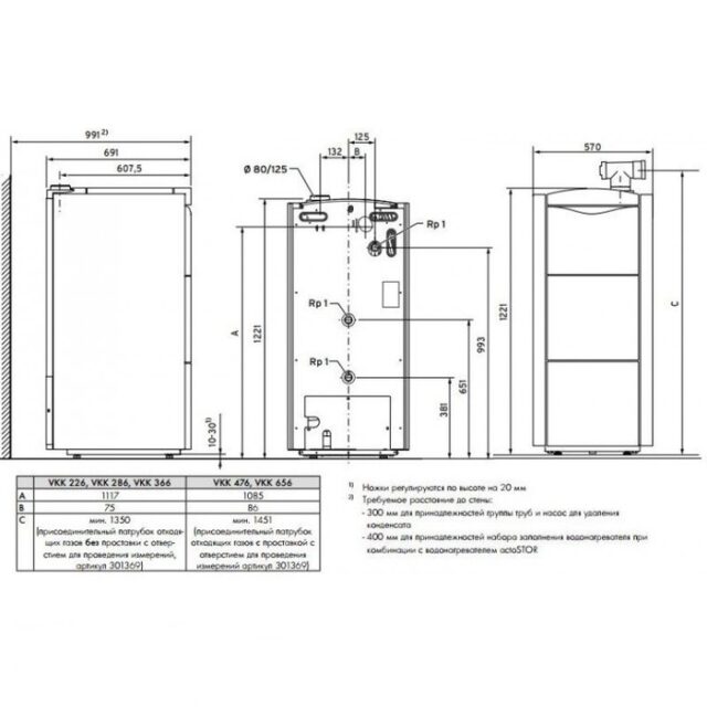 Напольный газовый котел Vaillant ecoVIT VKK 286/4 — изображение 3