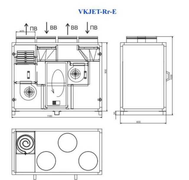 Приточно-вытяжная вентиляционная установка VKJet Rr-E6-3 — изображение 2