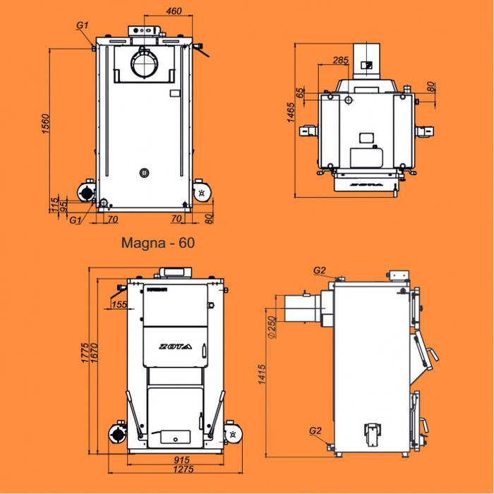 Твердотопливный котел Zota "MAGNA" 60 (MG4931120060) — изображение 11
