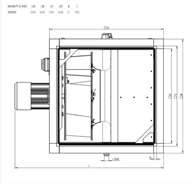 Жаростойкий кухонный вентилятор Systemair MUB/T-S 042 355EC — изображение 3