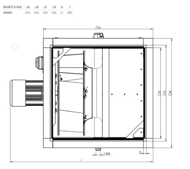 Жаростойкий кухонный вентилятор Systemair MUB/T-S 042 450D4 — изображение 2