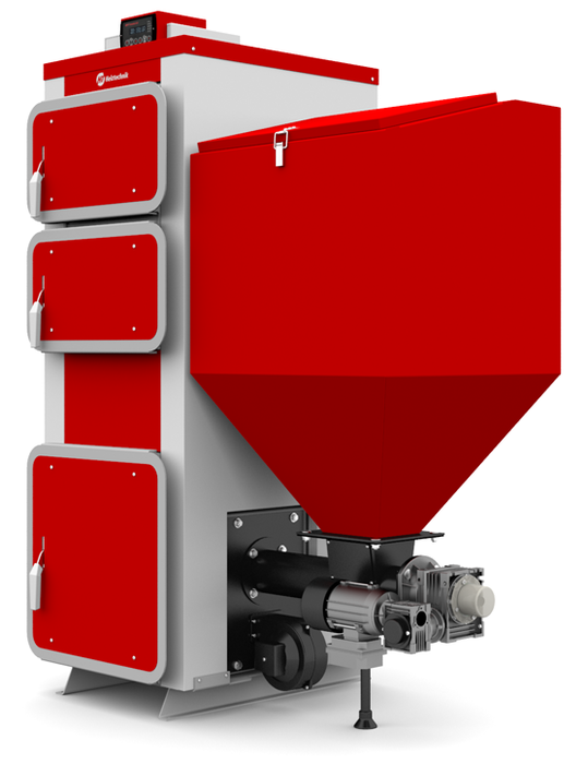 Твердотопливный котел Heiztechnik Q Eko Duo Lux 55 кВт | Бункер 600 л Поворотная горелка OBR — изображение 3