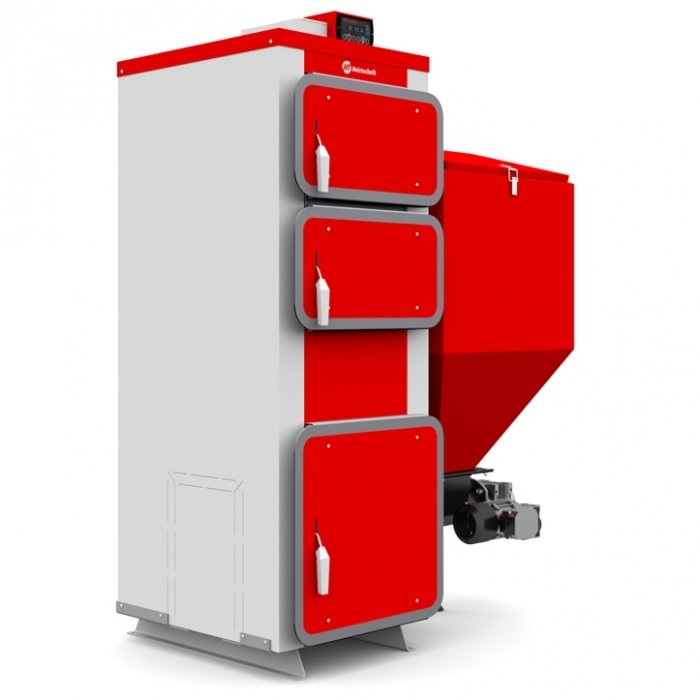 Твердотопливный котел Heiztechnik Q Eko Duo Lux 100 кВт | Бункер 800 л Универсальная горелка ТРИО