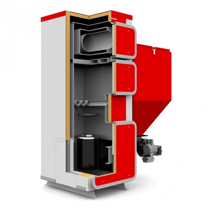 Твердотопливный котел Heiztechnik Q Eko Duo Lux 25 кВт | Бункер 200 л Универсальная горелка ТРИО — изображение 2