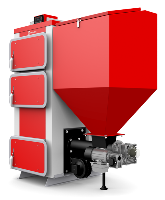 Твердотопливный котел Heiztechnik Q Eko Lux 25 кВт | Бункер 200 л Поворотная горелка OBR — изображение 3