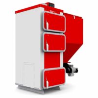 Твердотопливный котел Heiztechnik Q Eko Lux 45 кВт | Бункер 400 л Универсальная горелка ТРИО