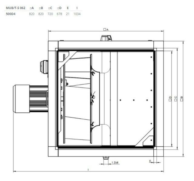 Жаростойкий кухонный вентилятор Systemair MUB/T-S 062 500D4 — изображение 2