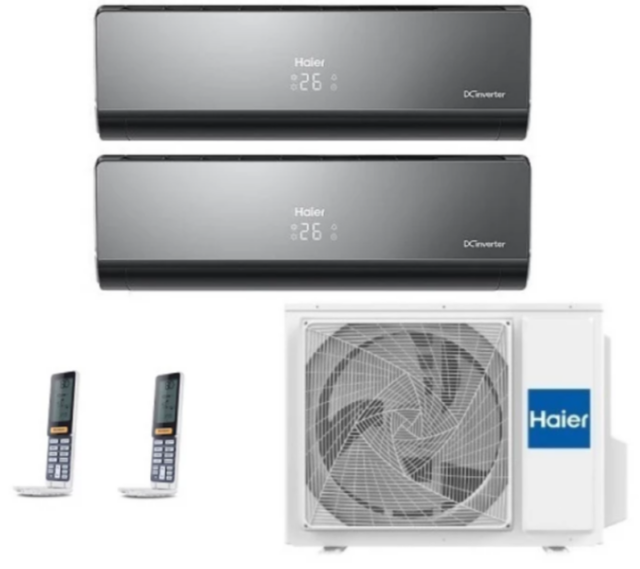 Внешний блок мульти сплит-системы на 2 комнаты Haier 2U40S2SM1FA/AS09NS6ERA-B /AS12NS6ERA-B — изображение 4