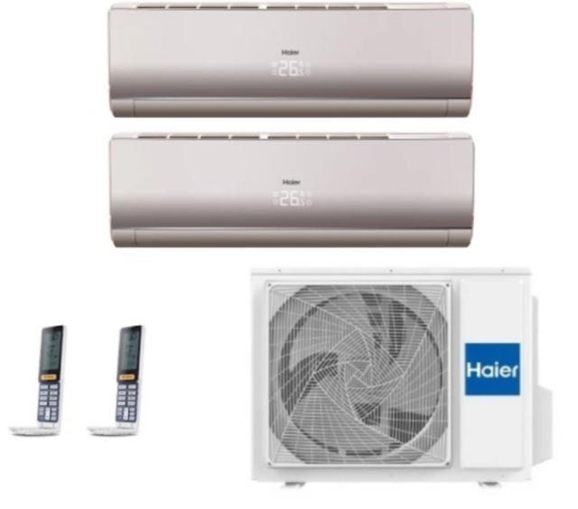 Внешний блок мульти сплит-системы на 2 комнаты Haier 2U40S2SM1FA/AS09NS6ERA-G/AS12NS6ERA-G — изображение 4