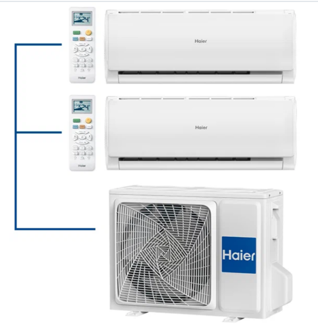 Внешний блок мульти сплит-системы на 2 комнаты Haier 2U50S2SM1FA-3/AS09TS6HRA-M*2шт — изображение 4