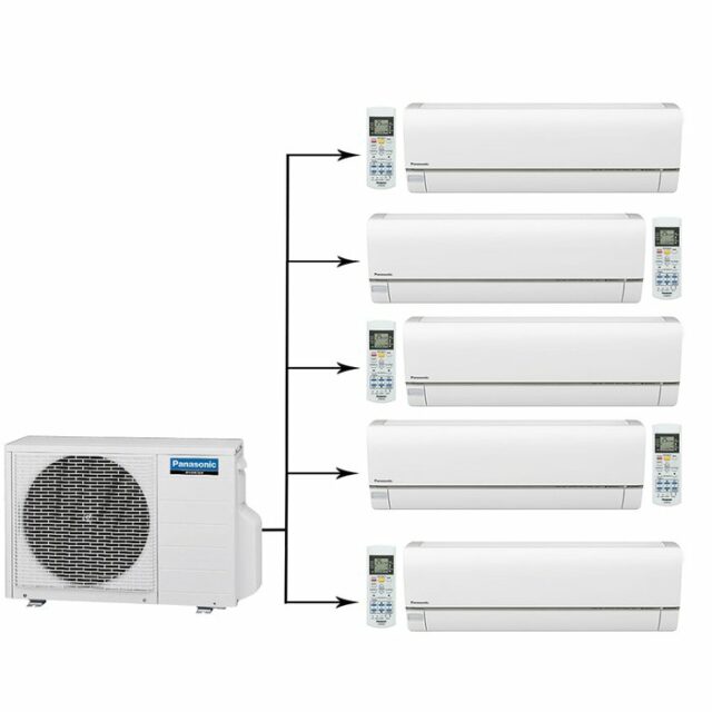 Мульти сплит система на 5 комнат Panasonic CU-5E34PBD/CS-E9RKDW*5шт — изображение 4