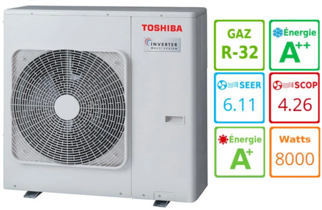 Внешний блок мульти сплит-системы на 4 комнаты Toshiba RAS-4M27G3AVG-E — изображение 3