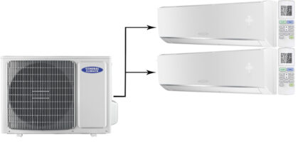 Мульти сплит система на 2 комнаты General Climate GU-M2E18H32/GC-ME09HR32 (WiFi)*2