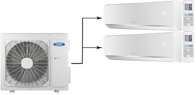 Мульти сплит система на 2 комнаты General Climate GU-M4E28H1/GC-ME07HRi*2