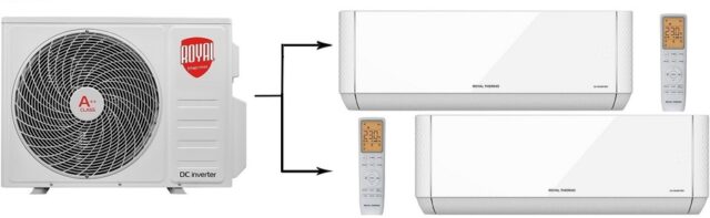 Внешний блок мульти сплит-системы на 2 комнаты Royal Thermo RTFMO-14H2N8/RTFMI-07HN8/white*2