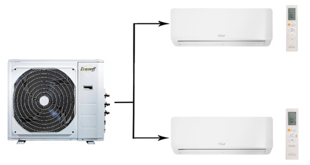 Мульти сплит система Eurohoff SMART MULTI EMMULT-18/2/EMMULT-09*2 (2024)