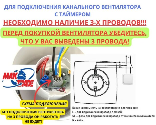 Канальный круглый вентилятор MAK TRADE GROUP A120C-T — изображение 4