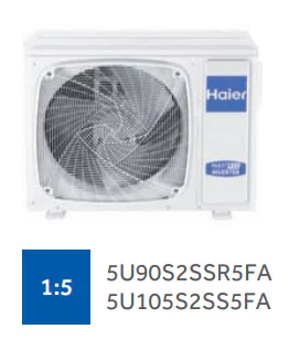 Внешний блок мульти сплит-системы на 5 комнат Haier 5U105S2SS5FA — изображение 2
