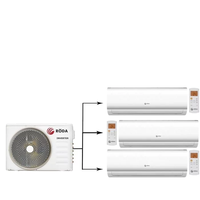 Мульти сплит-система на 3 комнаты Roda RUI-3M27BB/RSI-M07WB*3шт — изображение 4