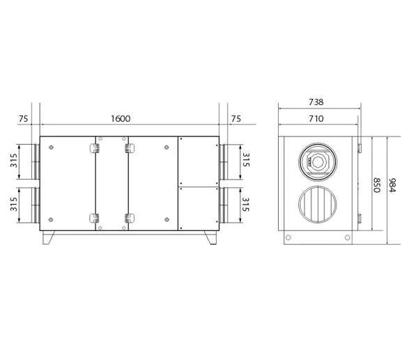 Приточно-вытяжная вентиляционная установка Dimmax Skyron RG 12E-3,8-220 — изображение 2