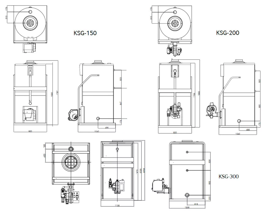 Газовый отопительный котел двухконтурный напольный Kiturami KSG-150 (174,4 кВт) — изображение 4