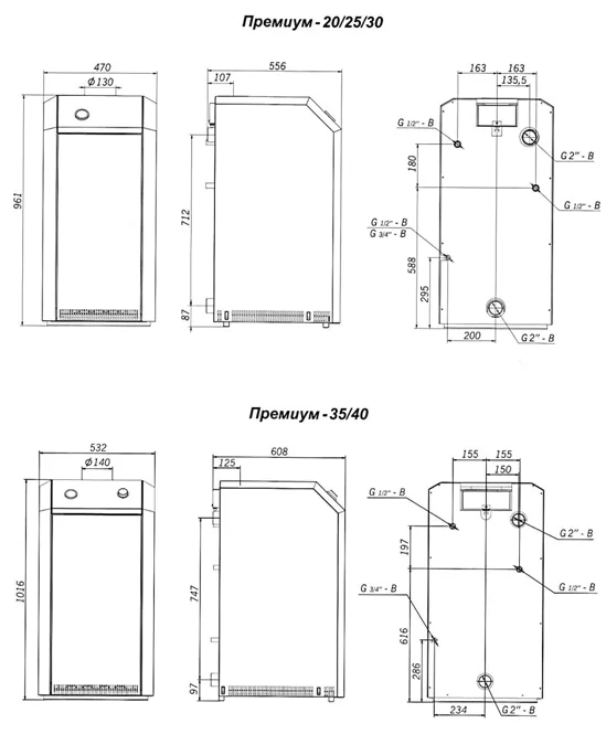 Напольный газовый котел Лемакс Премиум-25(В) (010317) — изображение 3