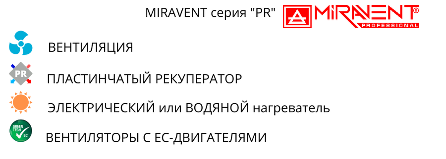 Приточно-вытяжная вентиляционная установка MIRAVENT PR 4500 W (с водяным калорифером) — изображение 5