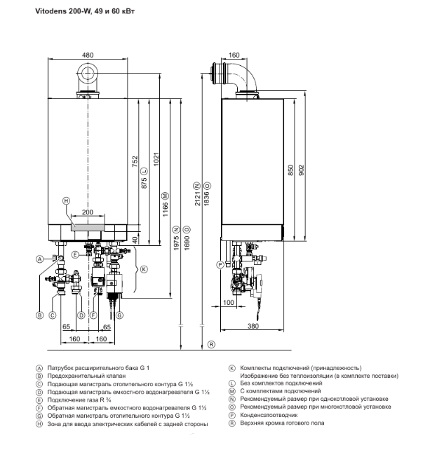 Настенный газовый котел Viessmann Vitodens 200-W (B2HAK12/B2HA880/B2HA245) — изображение 5