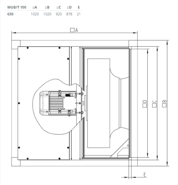 Жаростойкий кухонный вентилятор Systemair MUB/T 100 630D4-K2-L — изображение 2