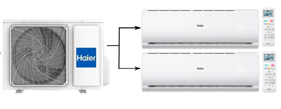 Мульти сплит система на 2 комнаты Haier 2U40S2SM1FA/AS07TS6HRA-M*2шт — изображение 4