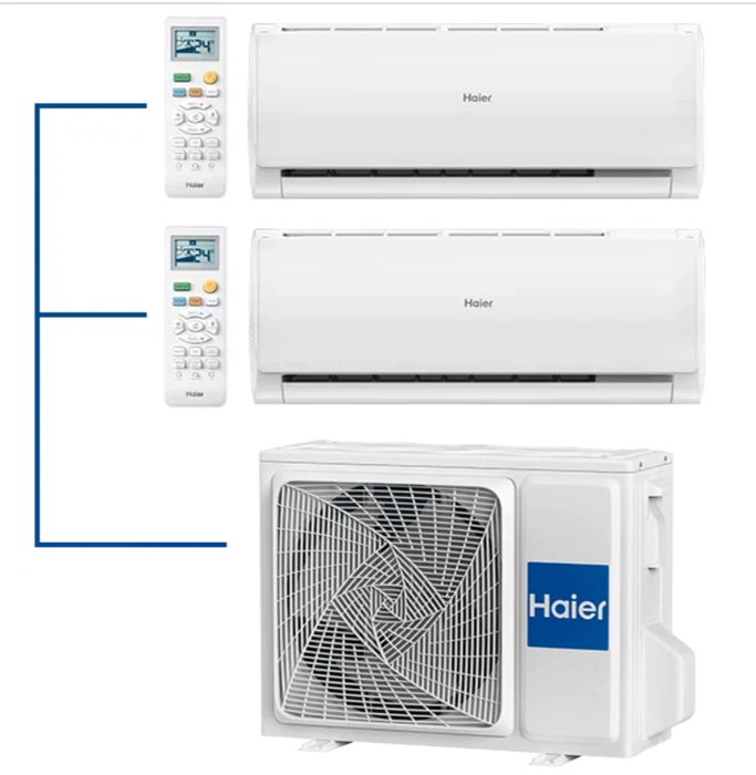 Внешний блок мульти сплит-системы на 2 комнаты Haier 2U50S2SM1FA-3/AS09TS6HRA-M*2шт — изображение 4