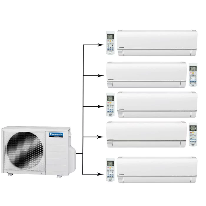 Мульти сплит система на 5 комнат Panasonic CU-5E34PBD/CS-E9RKDW*5шт — изображение 4