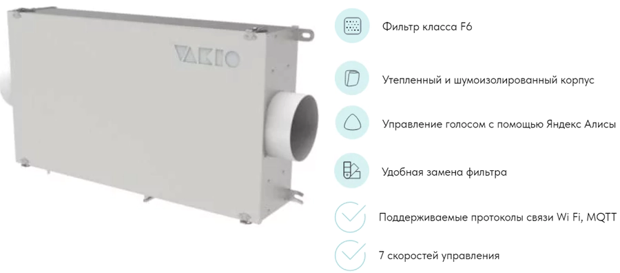 Бытовая приточная вентиляционная установка Vakio CITY AIR — изображение 2