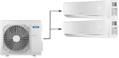 Мульти сплит система на 2 комнаты General Climate GU-M4E28H1/GC-ME07HRi*2